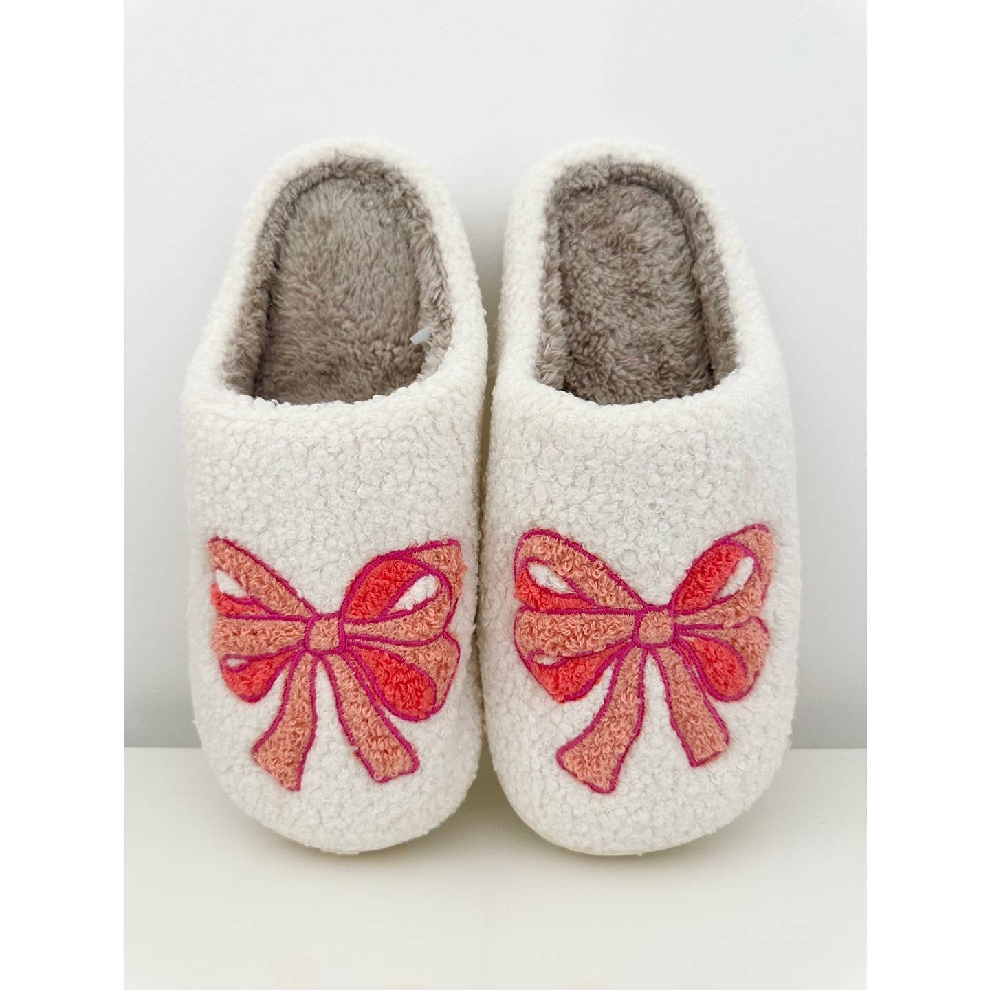 Fuzzy Luxe Bow Slippers - HAZEL: BLUE / L