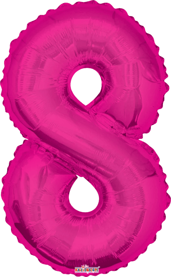 34” Number Balloons - Hot Pink - PaperGeenius
