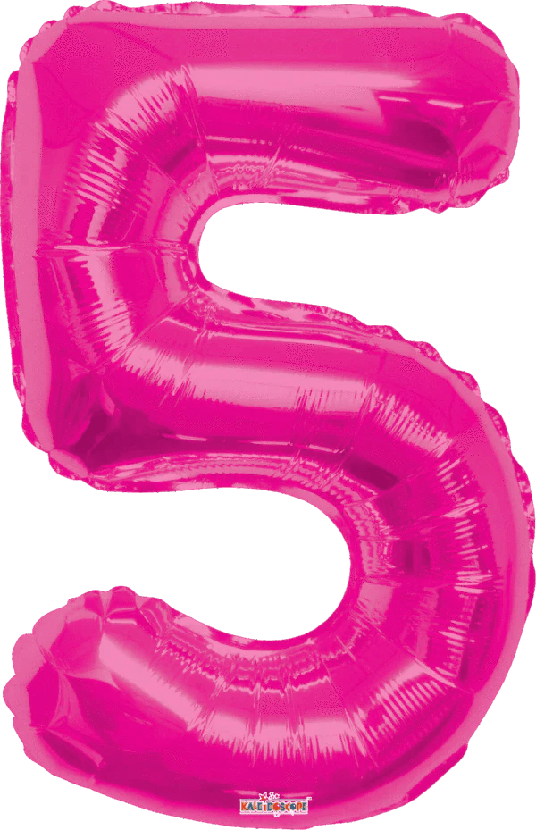34” Number Balloons - Hot Pink - PaperGeenius