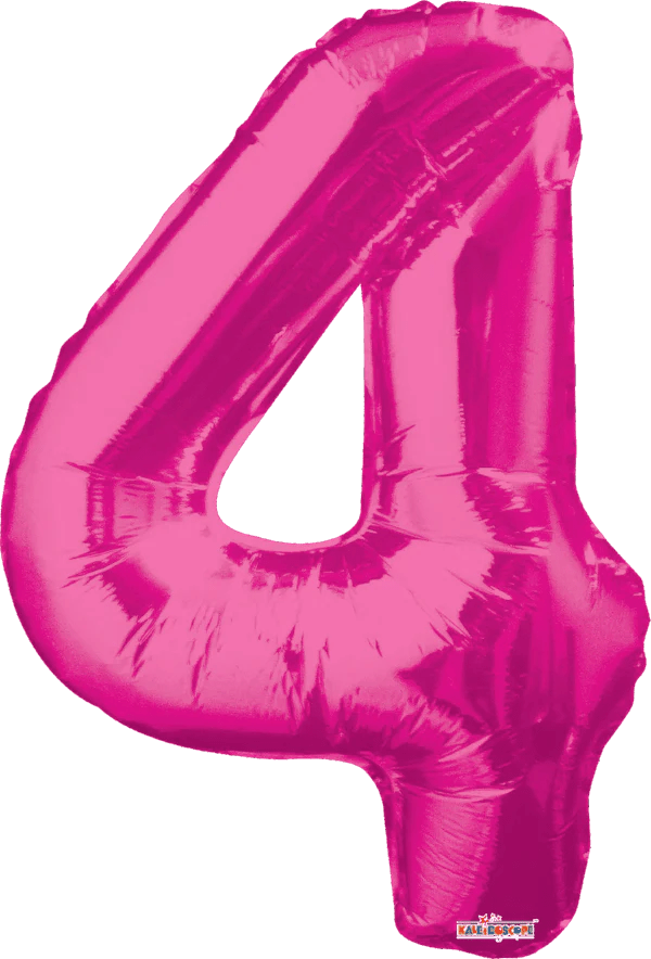 34” Number Balloons - Hot Pink - PaperGeenius