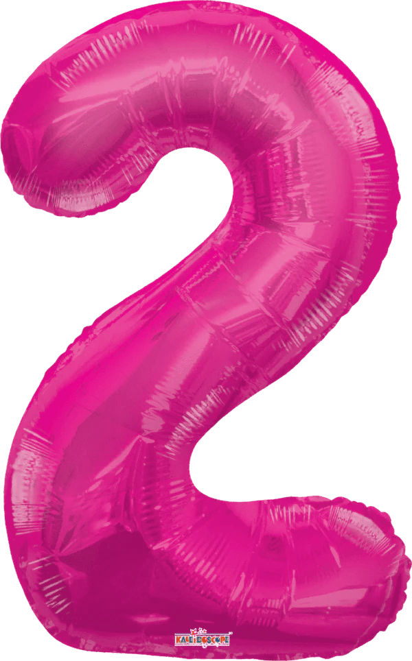 34” Number Balloons - Hot Pink - PaperGeenius