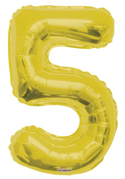 34" Number Foil Balloons - Gold - PaperGeenius