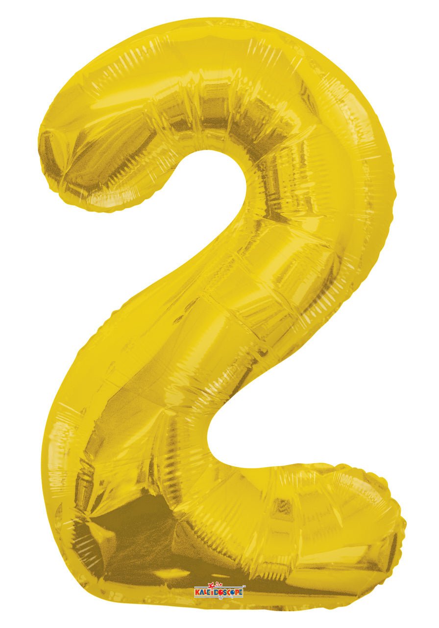 34" Number Foil Balloons - Gold - PaperGeenius