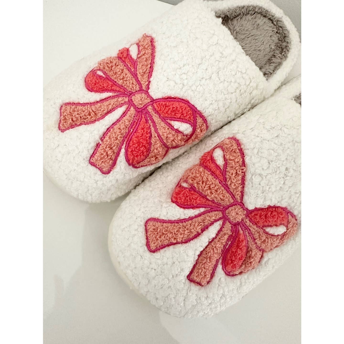Fuzzy Luxe Bow Slippers - HAZEL: BLUE / L