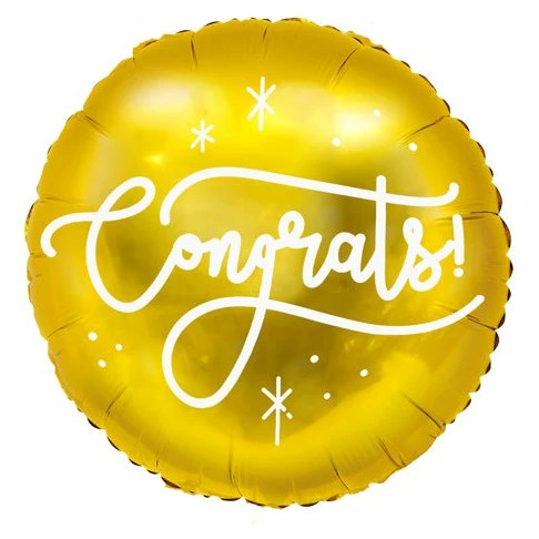 Gold Congrats Foil Balloon - 18 Inch