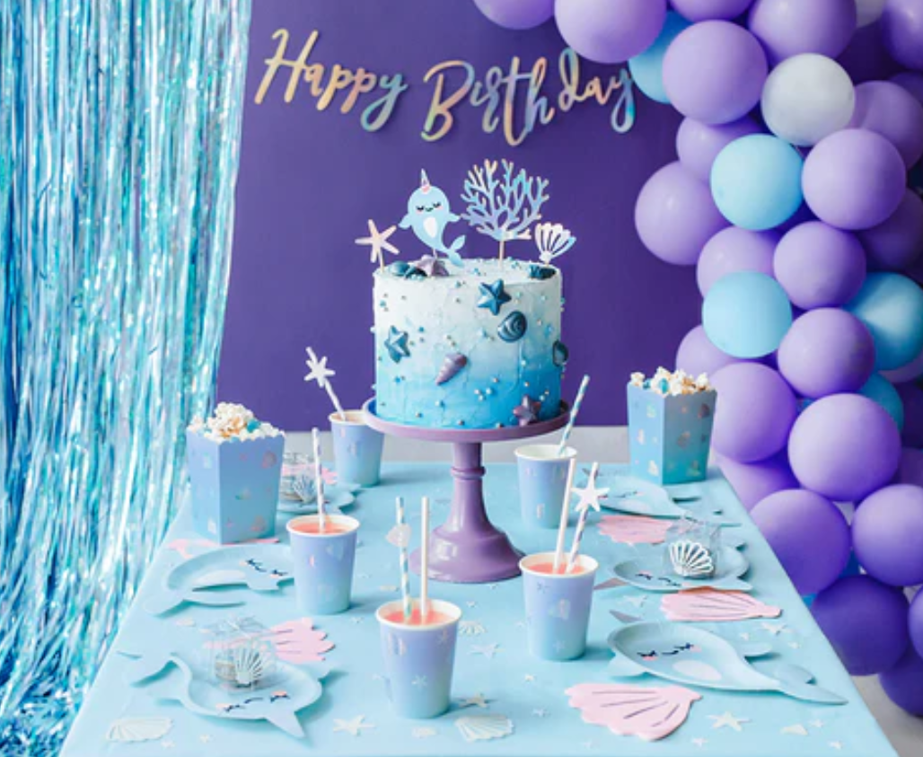Light Blue Party Fringe Curtain Backdrop