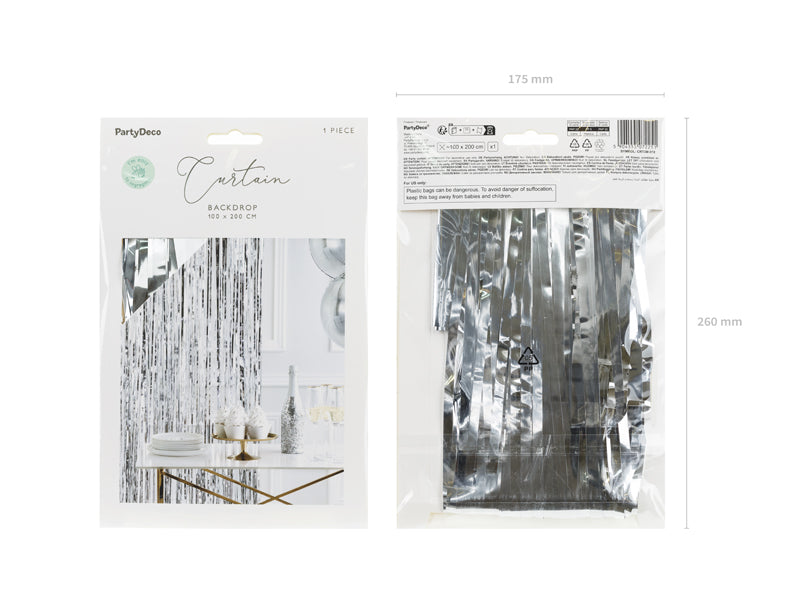 Silver Fringe Curtain Backdrop