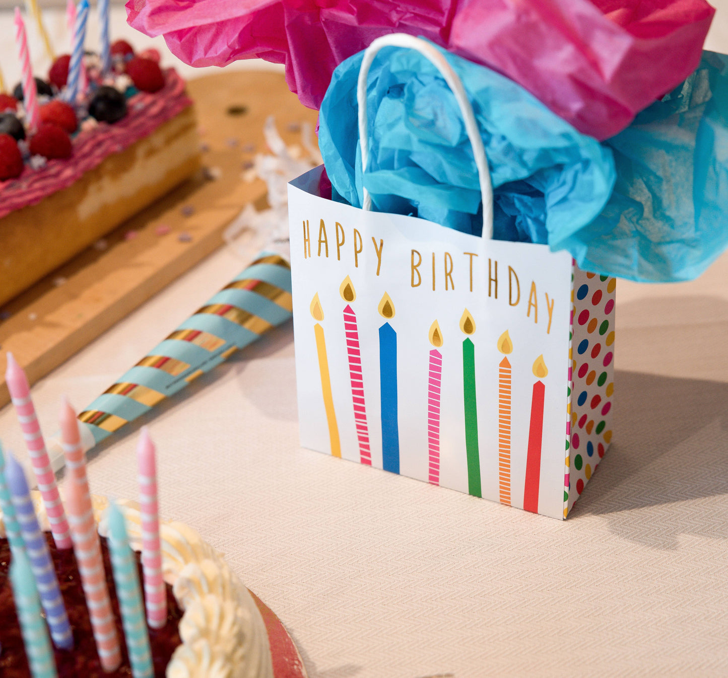 Happy Birthday Candle Favor Bags