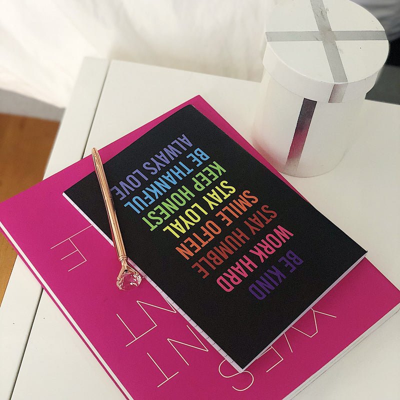 Be Kind Mantra :: Stitched Notebook - PaperGeenius