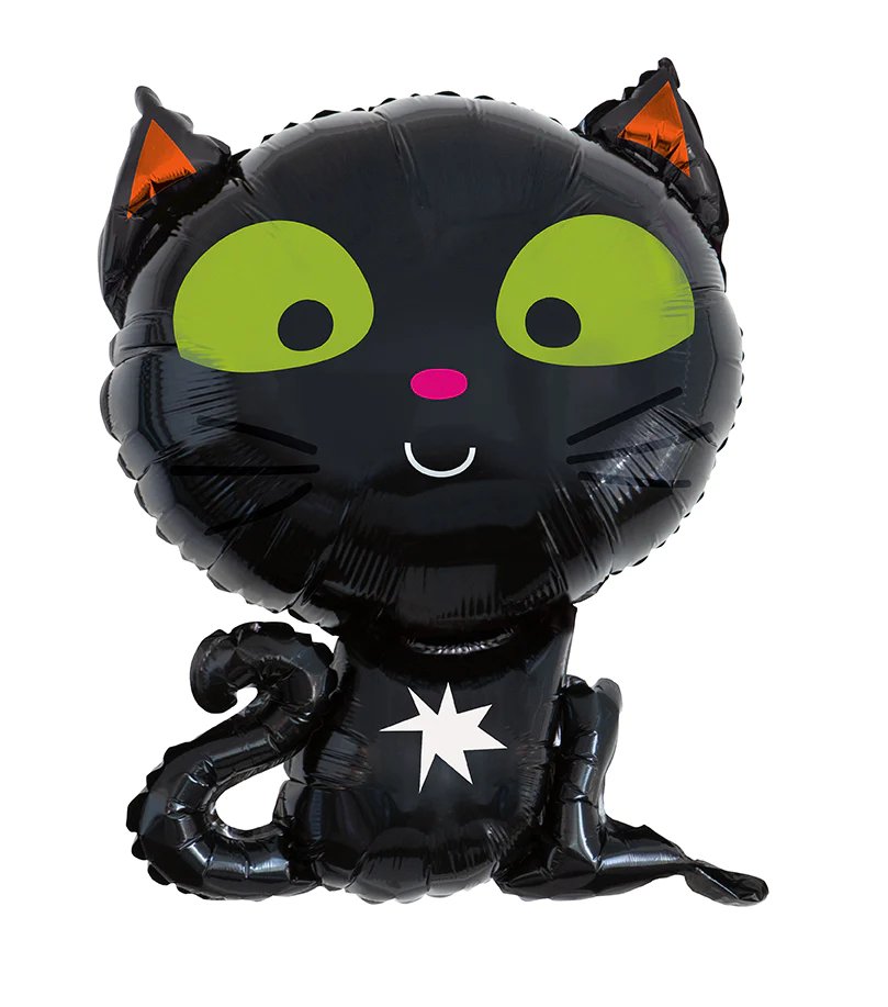 Black Cat Foil Shape Balloon 27 in. - PaperGeenius