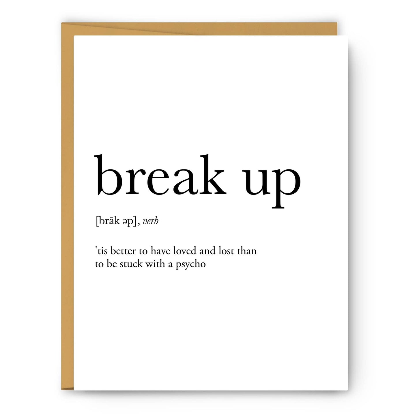 Break Up Definition - Love & Friendship Card - PaperGeenius