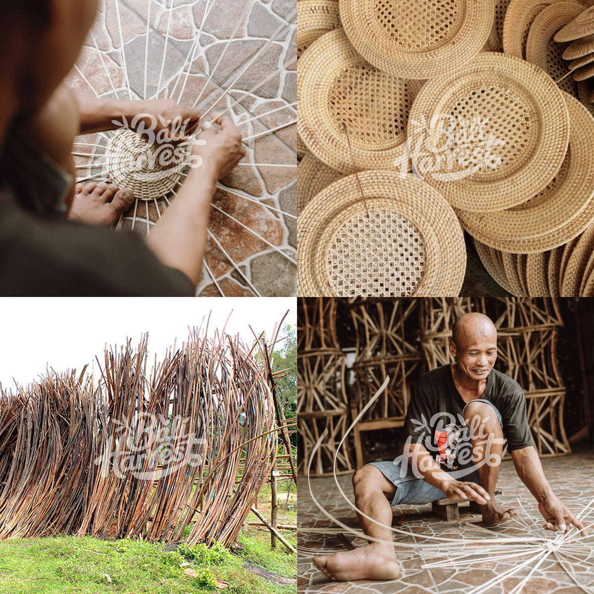 Rattan Charger Plate (Webbing Gendis Dark Brown) Placemat