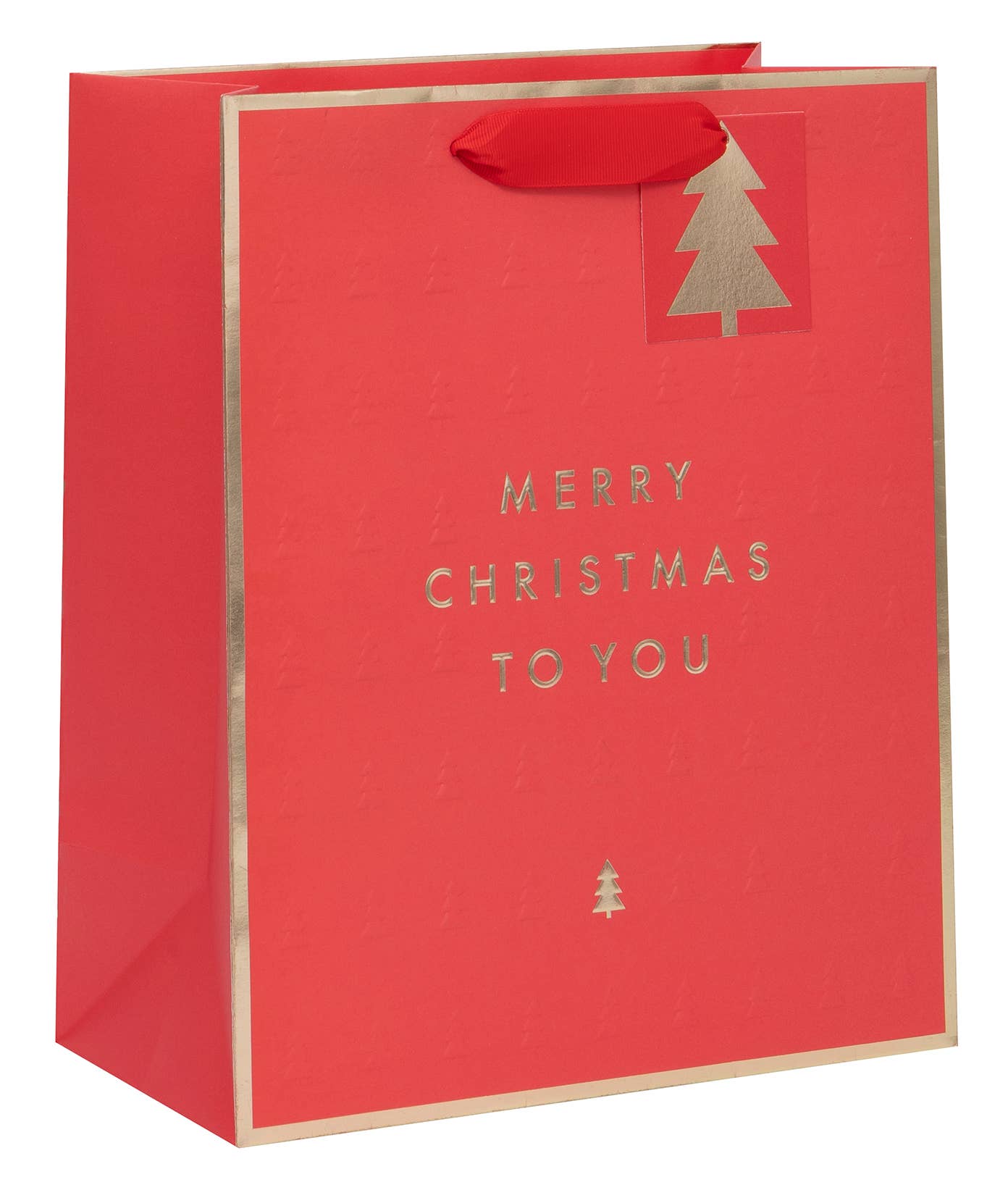 Bag Large Merry Embossed Trees