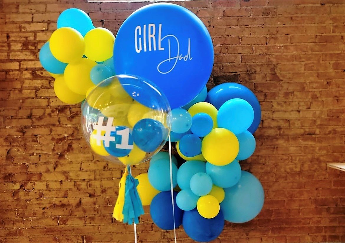 Father's Day Balloon Garland + Custom Jumbo Balloon + Custom Bobo - PaperGeenius