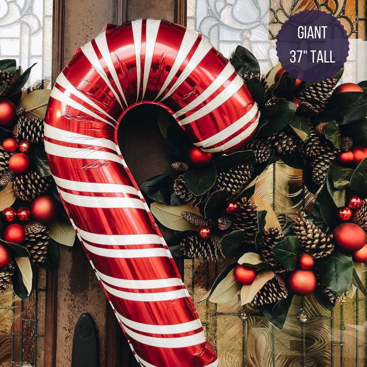 Giant Candy Cane 37" Balloon - PaperGeenius