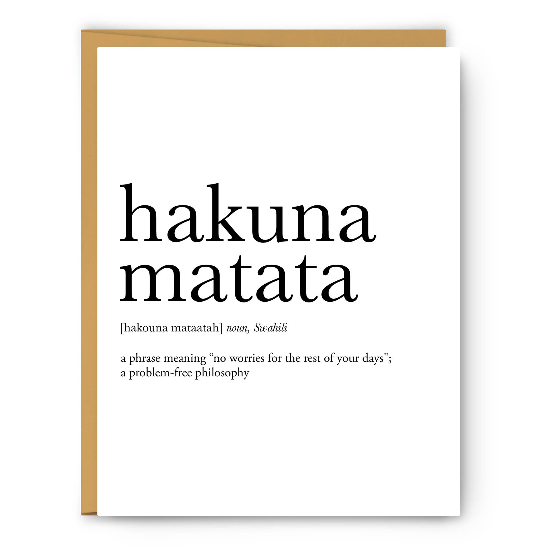 Hakuna Matata Definition - Everyday Card - PaperGeenius