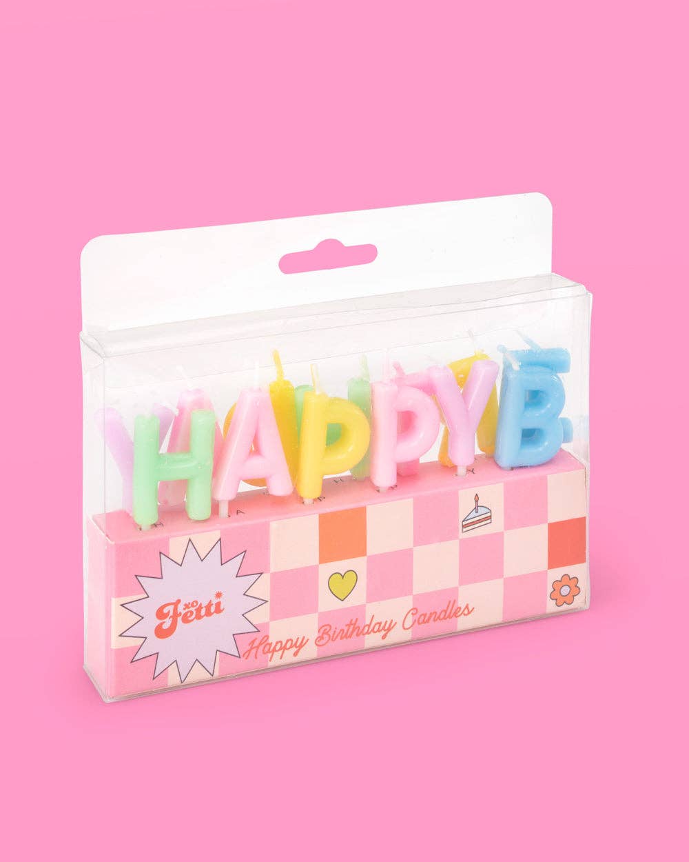 Happy Birthday Pastel Candles, Cake Topper, Cute Bday Decor - PaperGeenius