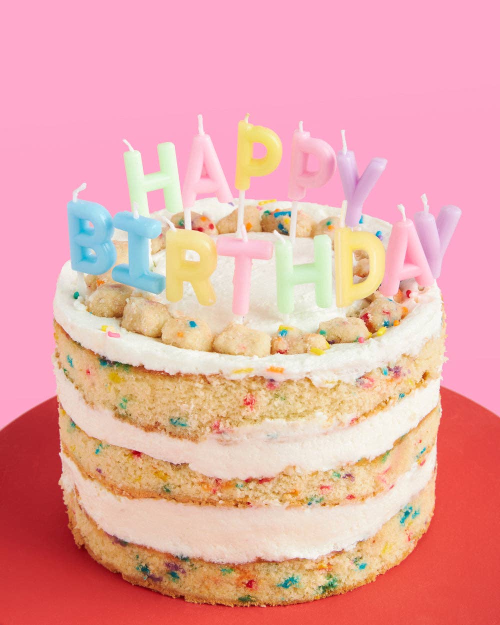 Happy Birthday Pastel Candles, Cake Topper, Cute Bday Decor - PaperGeenius