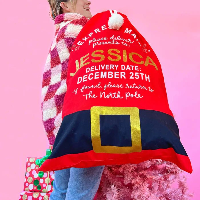 Ho Ho Ho Customizable Present Bag - PaperGeenius