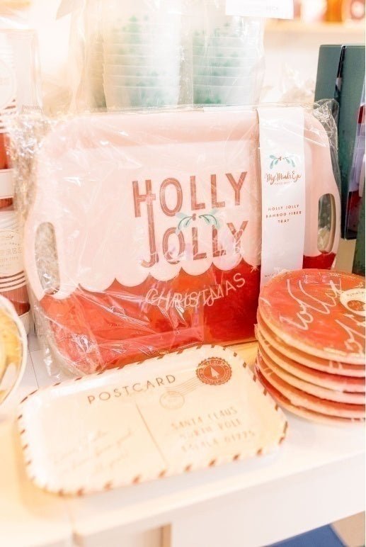 Holly Jolly Reusable Bamboo Tray - PaperGeenius