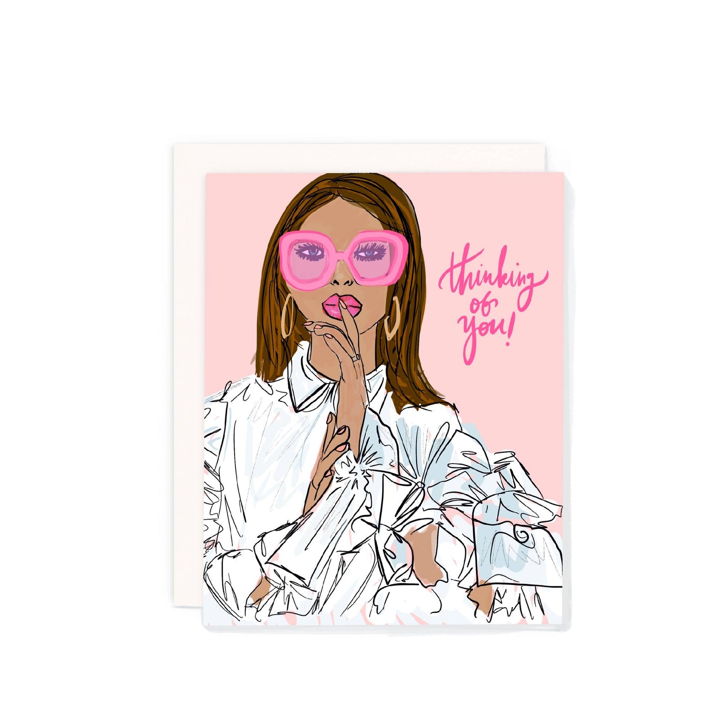 I'm Thinking of You- Fashion illustration card - PaperGeenius