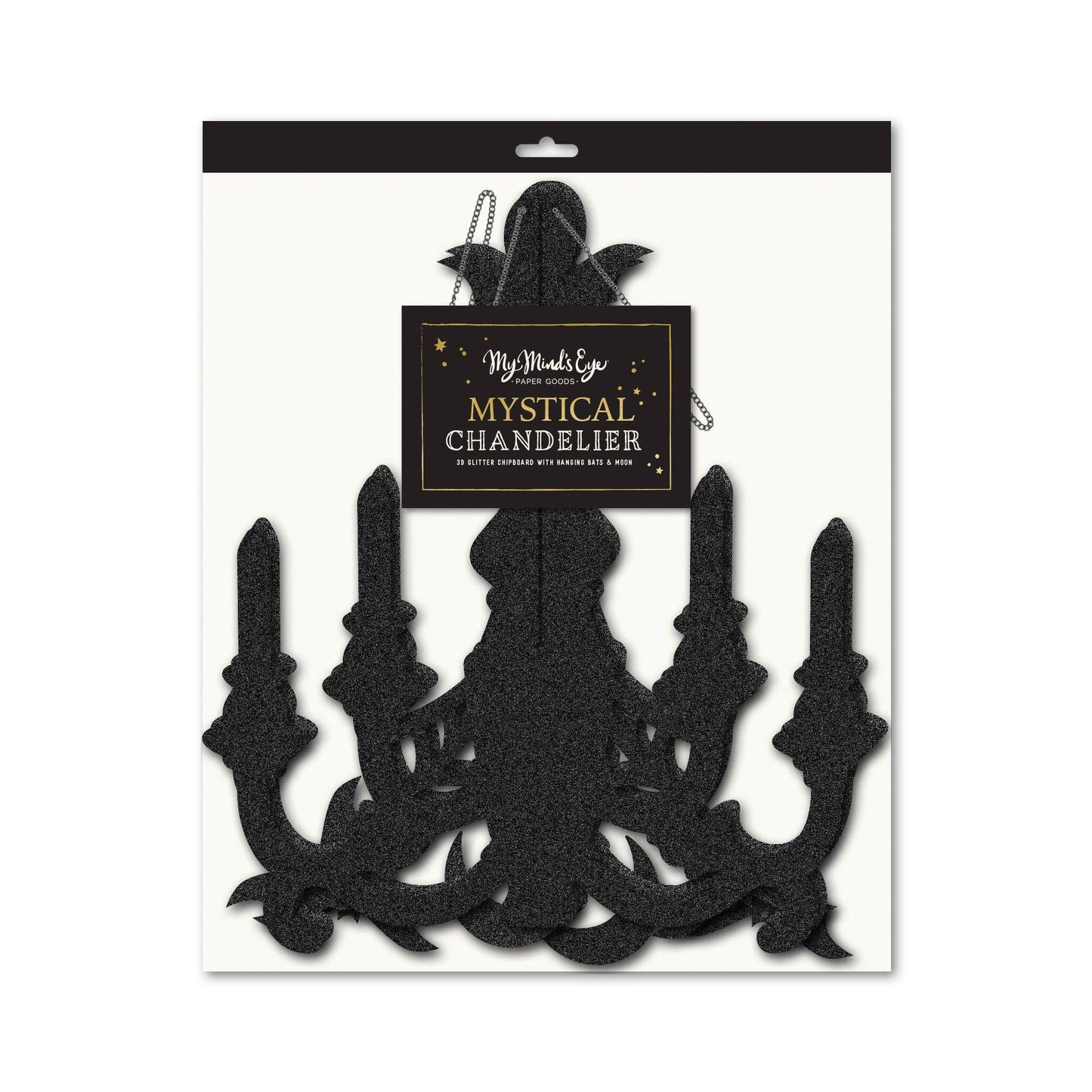 Mystical Black Glittered Hanging Chandelier - PaperGeenius