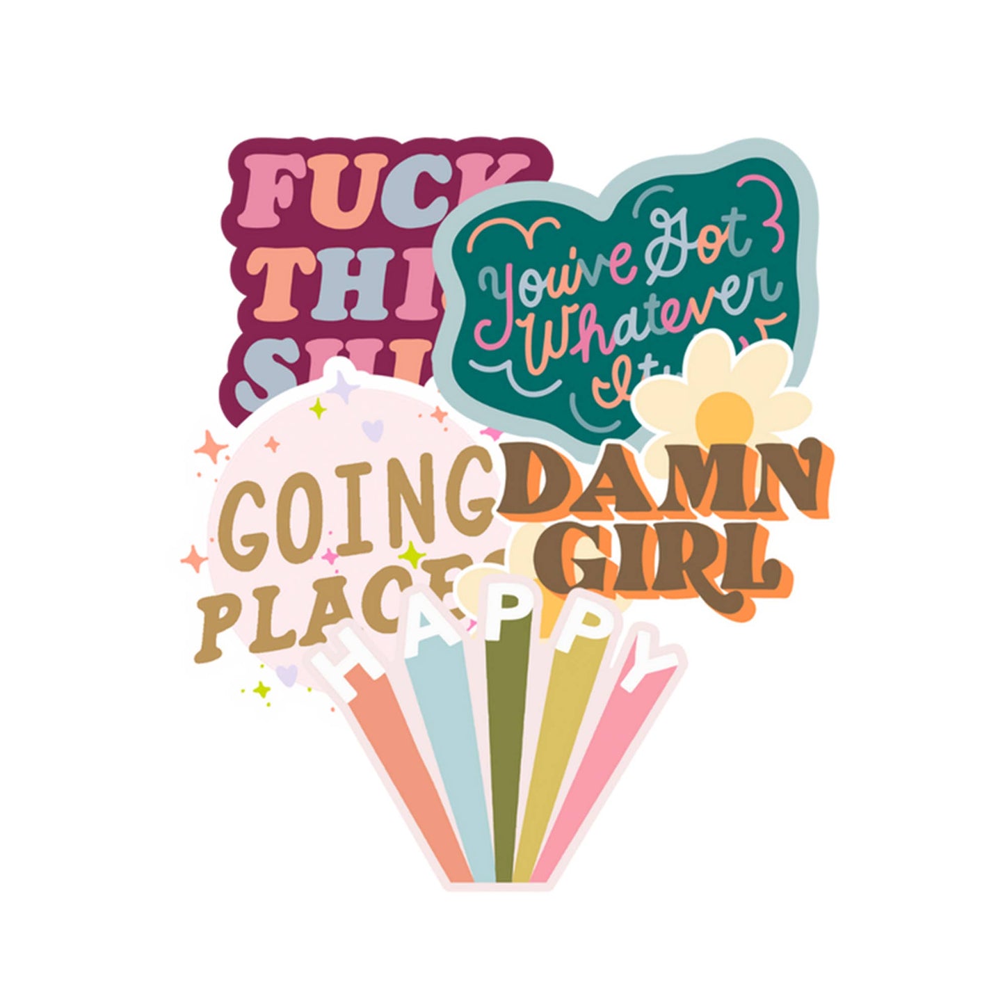 Non-Packaged Individual Stickers: Shit Got Real - PaperGeenius
