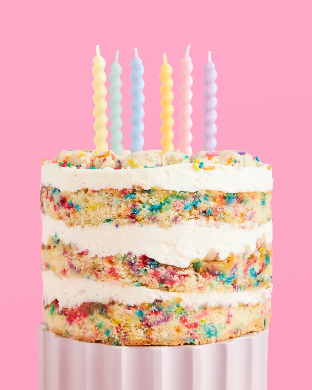 Party Pastel Swirly Candles, Bday Decor, Cake Supplies - PaperGeenius