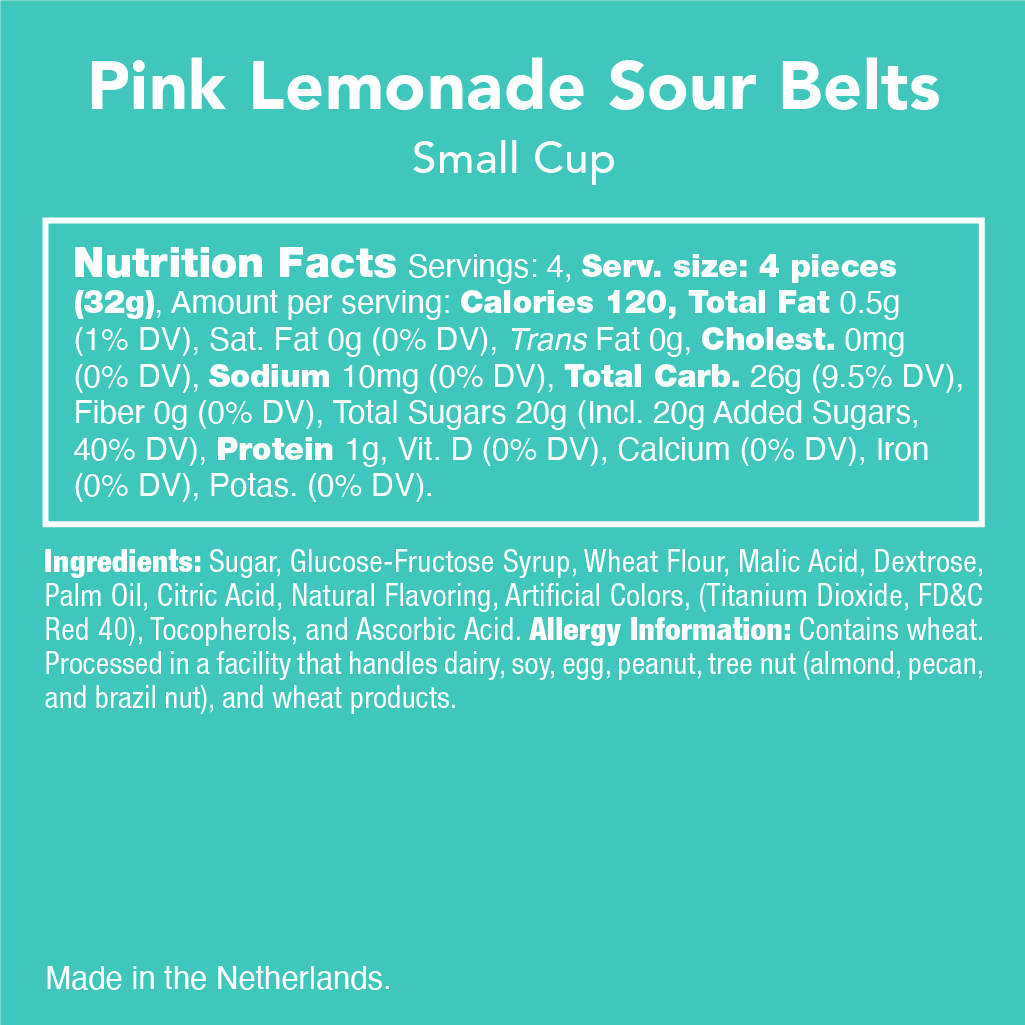 Pink Lemonade Sour Belt Candy - PaperGeenius