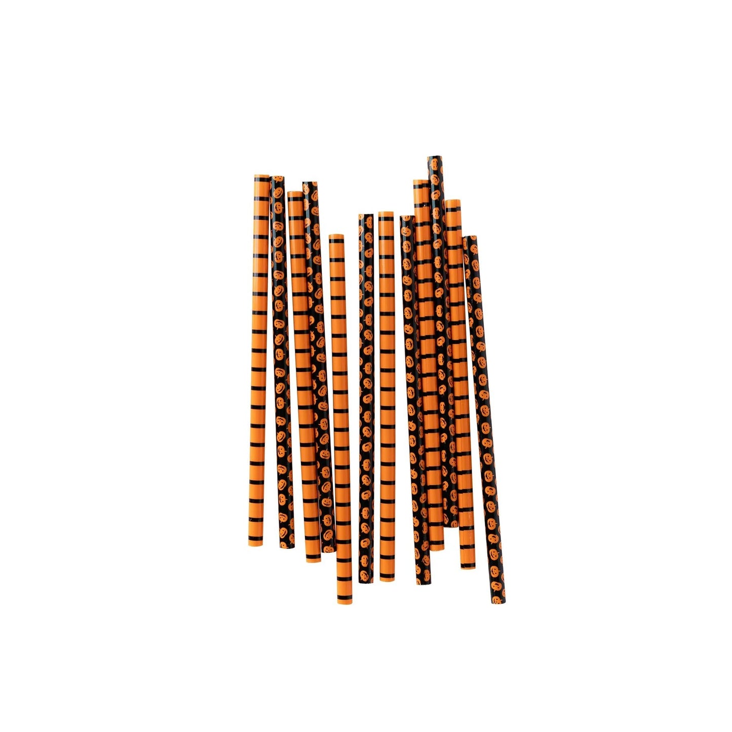 Pumpkins & Stripes Reusable Straws - PaperGeenius