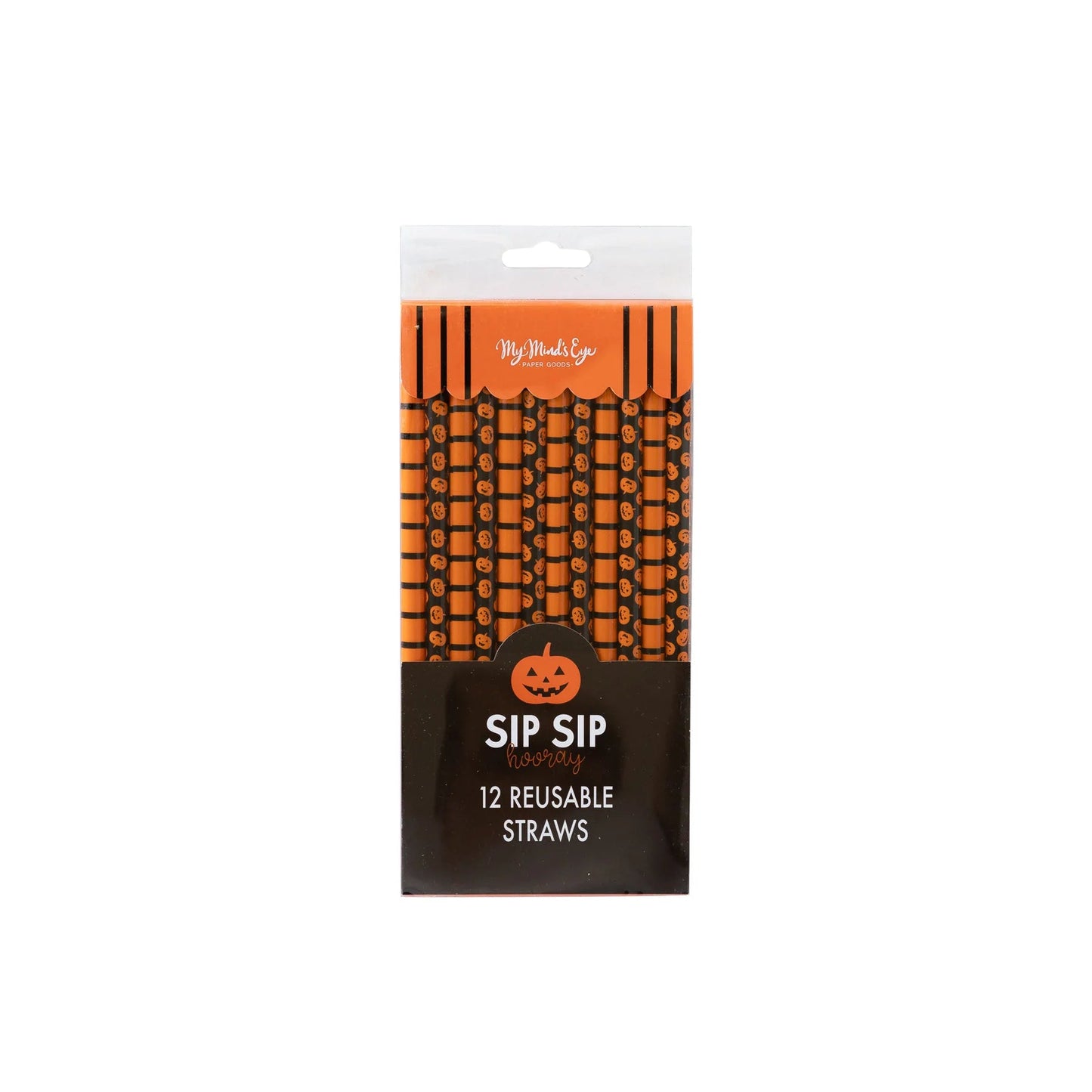 Pumpkins & Stripes Reusable Straws - PaperGeenius
