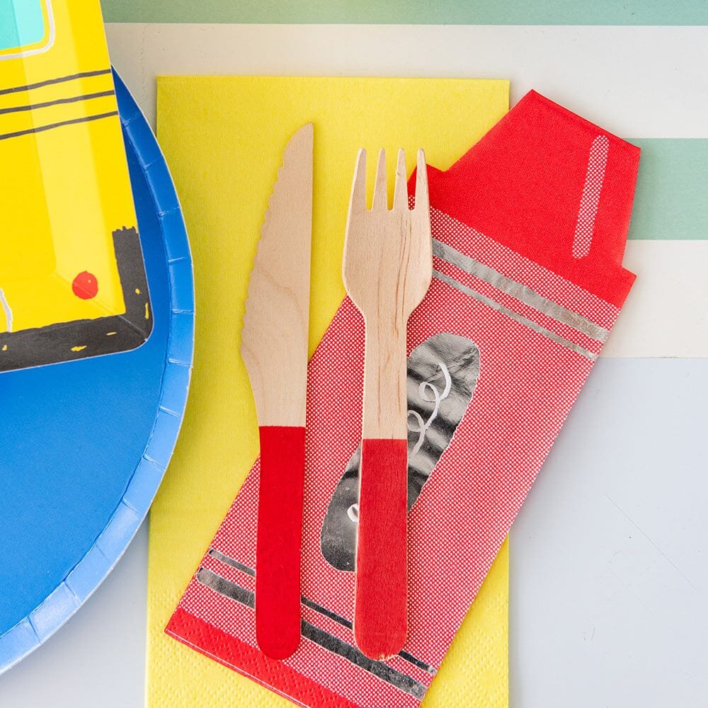 School Days Large Crayon Napkins - PaperGeenius
