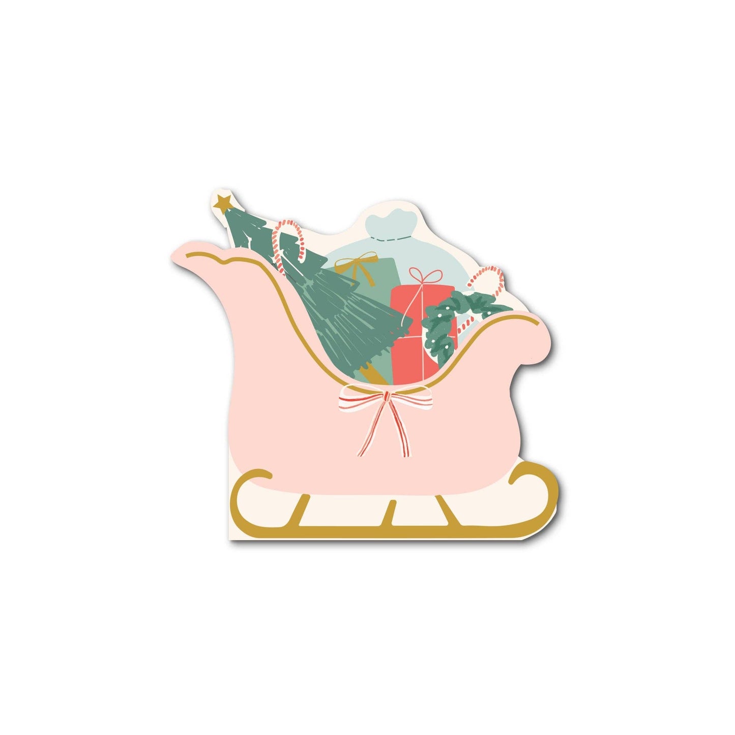 Village Christmas Sleigh Shaped Napkin - PaperGeenius