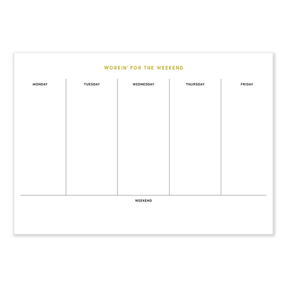 Weekend Desk Pad (Gold Foil) - PaperGeenius