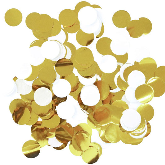 White + Gold Confetti - PaperGeenius