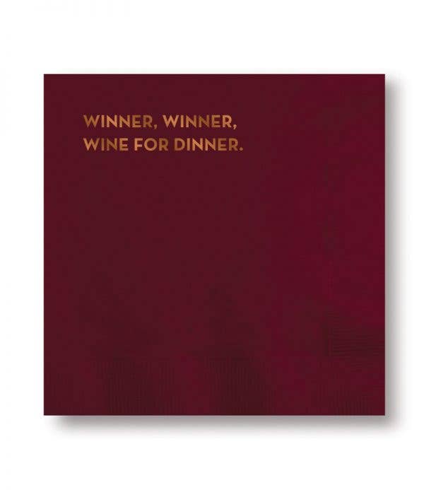 Winner Winner Napkins (Burgundy With Rose Gold Foil)