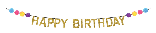 Pom-Pom Happy Birthday Banner