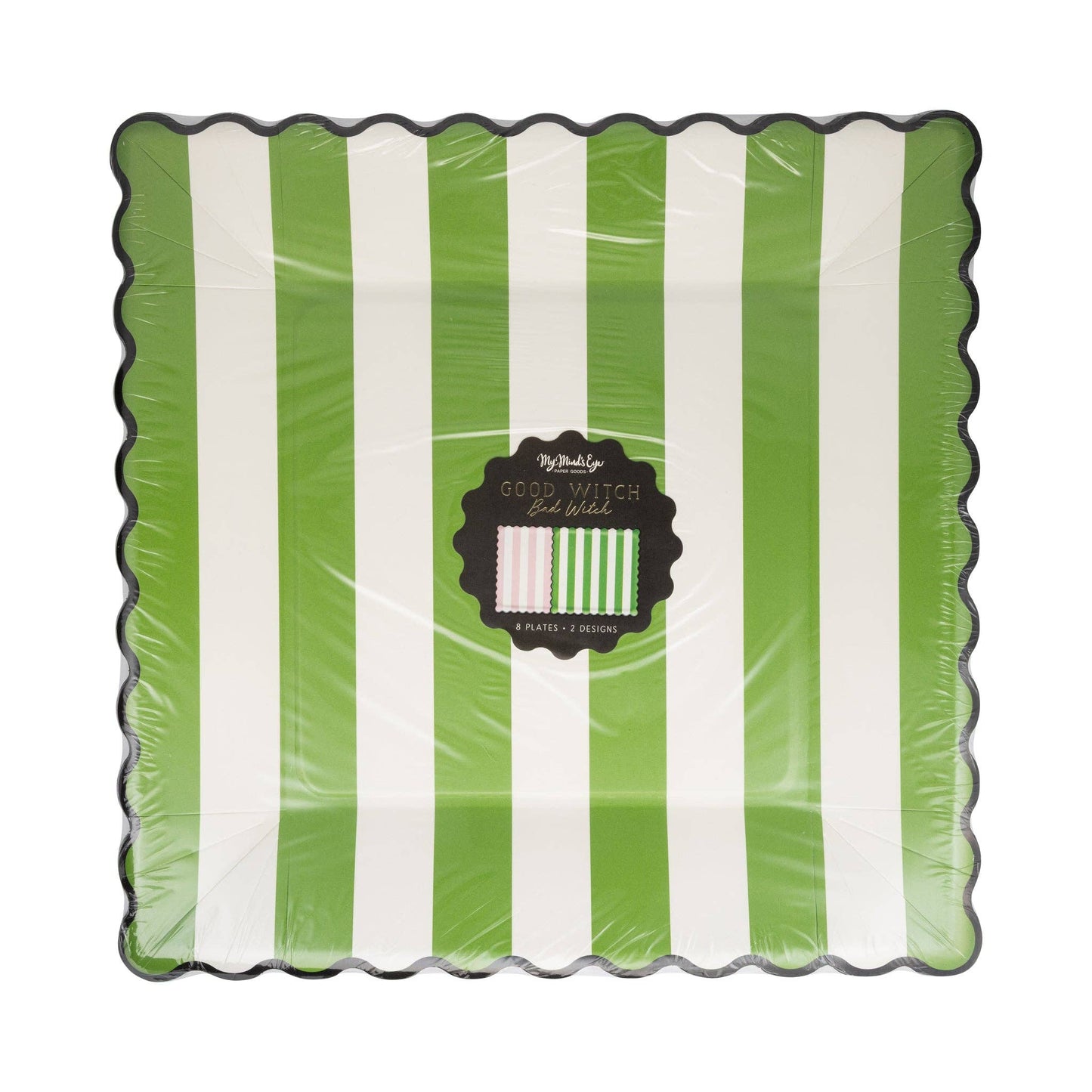 GBW1240 - Green Stripe Pink Stripe 11" Plate Set