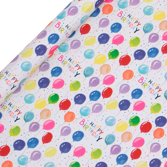 Neon Birthday Balloons Wrapping Paper