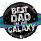 31" Best Dad in the Galaxy Holographic Foil Balloon - PaperGeenius