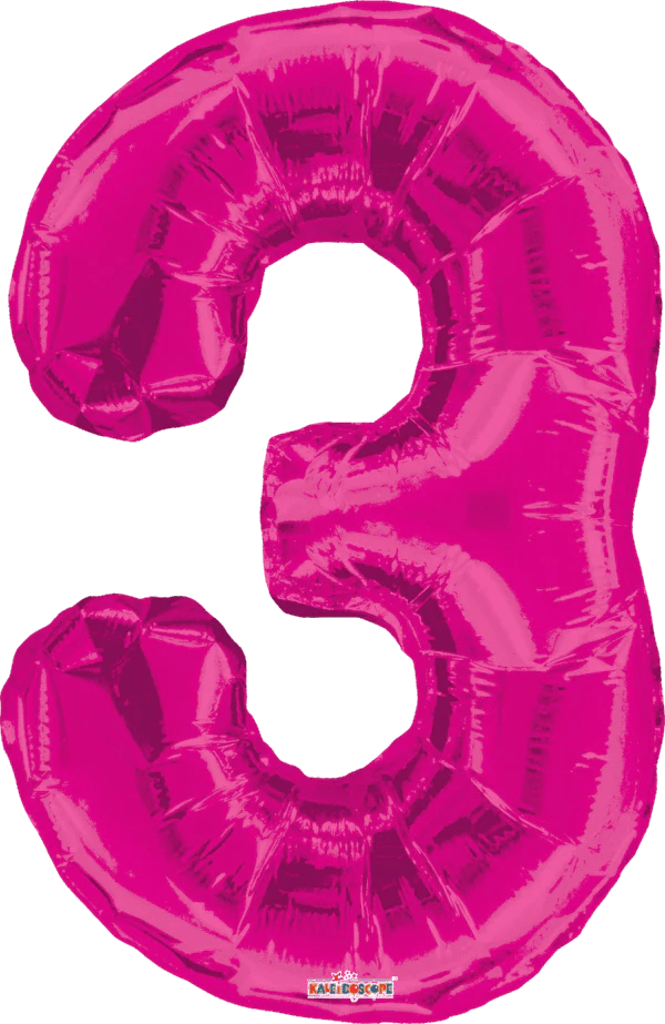 34” Number Balloons - Hot Pink - PaperGeenius
