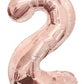 34" Number Balloons - Rose Gold - PaperGeenius