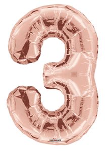 34" Number Balloons - Rose Gold - PaperGeenius