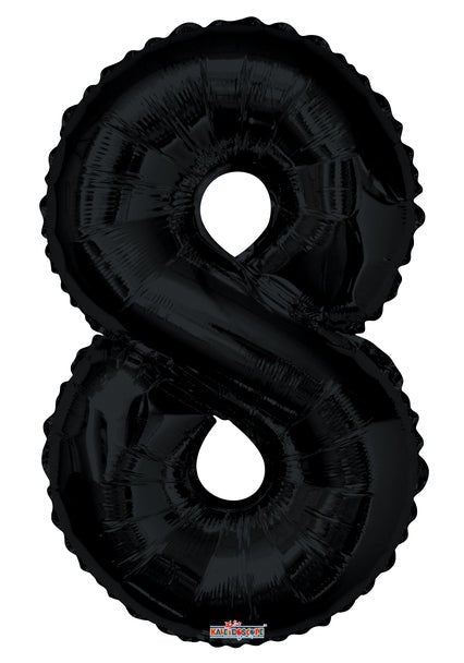 34" Number Foil Balloons - Black - PaperGeenius
