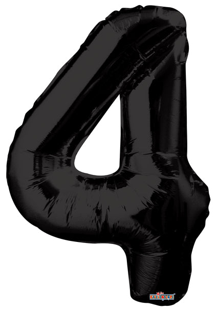 34" Number Foil Balloons - Black - PaperGeenius