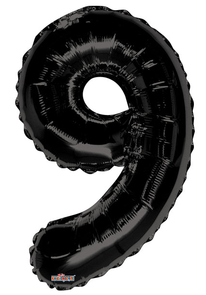 34" Number Foil Balloons - Black - PaperGeenius