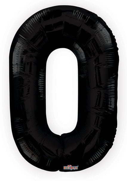 34" Number Foil Balloons - Black - PaperGeenius