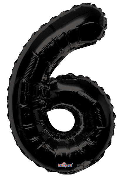 34" Number Foil Balloons - Black - PaperGeenius