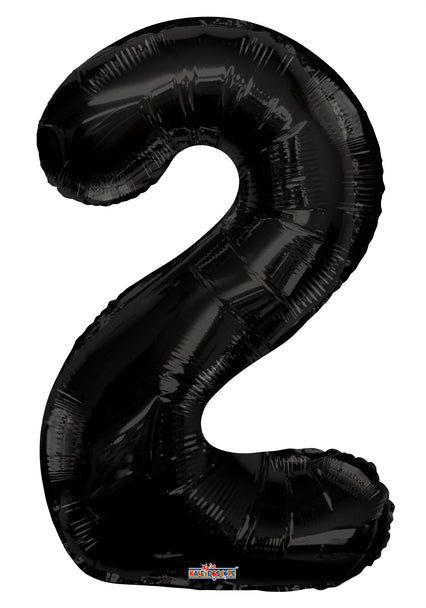 34" Number Foil Balloons - Black - PaperGeenius