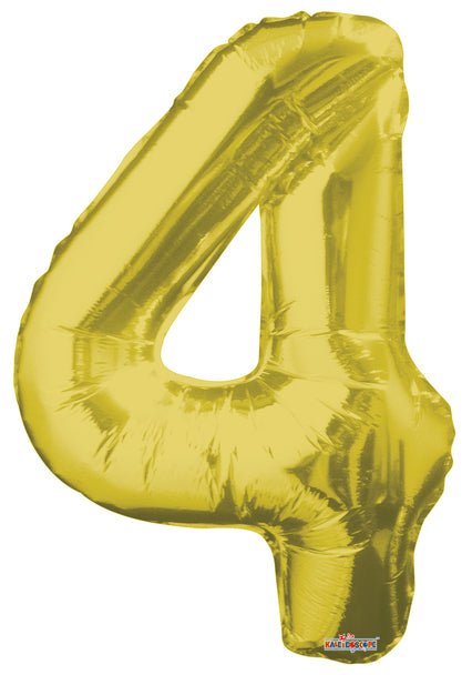 34" Number Foil Balloons - Gold - PaperGeenius